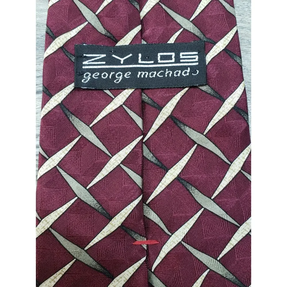 Zylos George Machado 100% Imported Silk Maroon Necktie